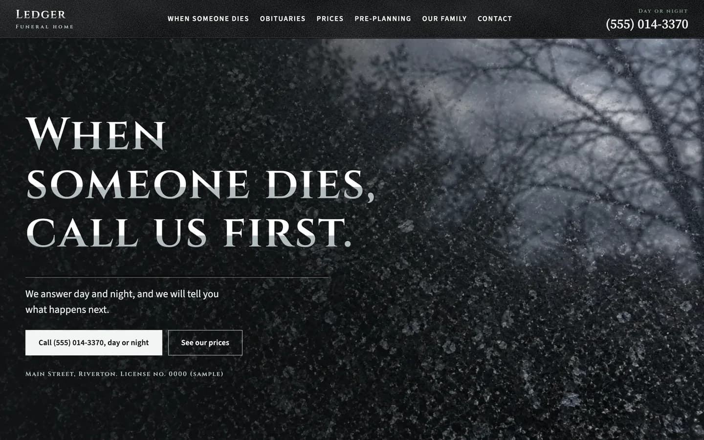 Ledger: Homepage