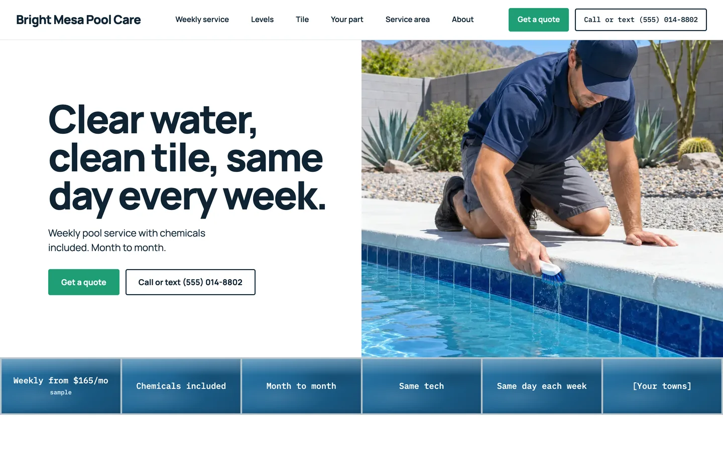Lido website template homepage