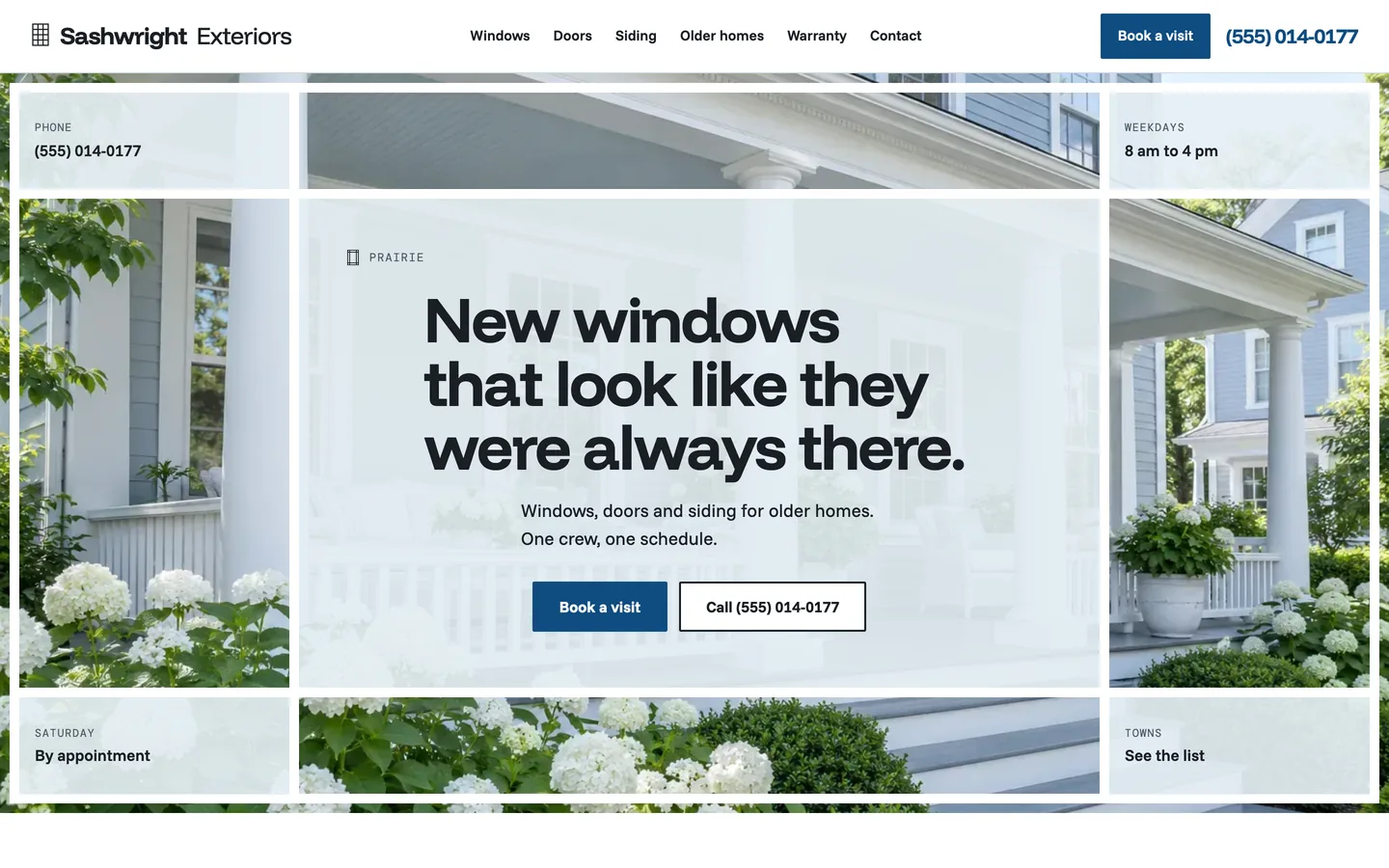 Muntin website template homepage