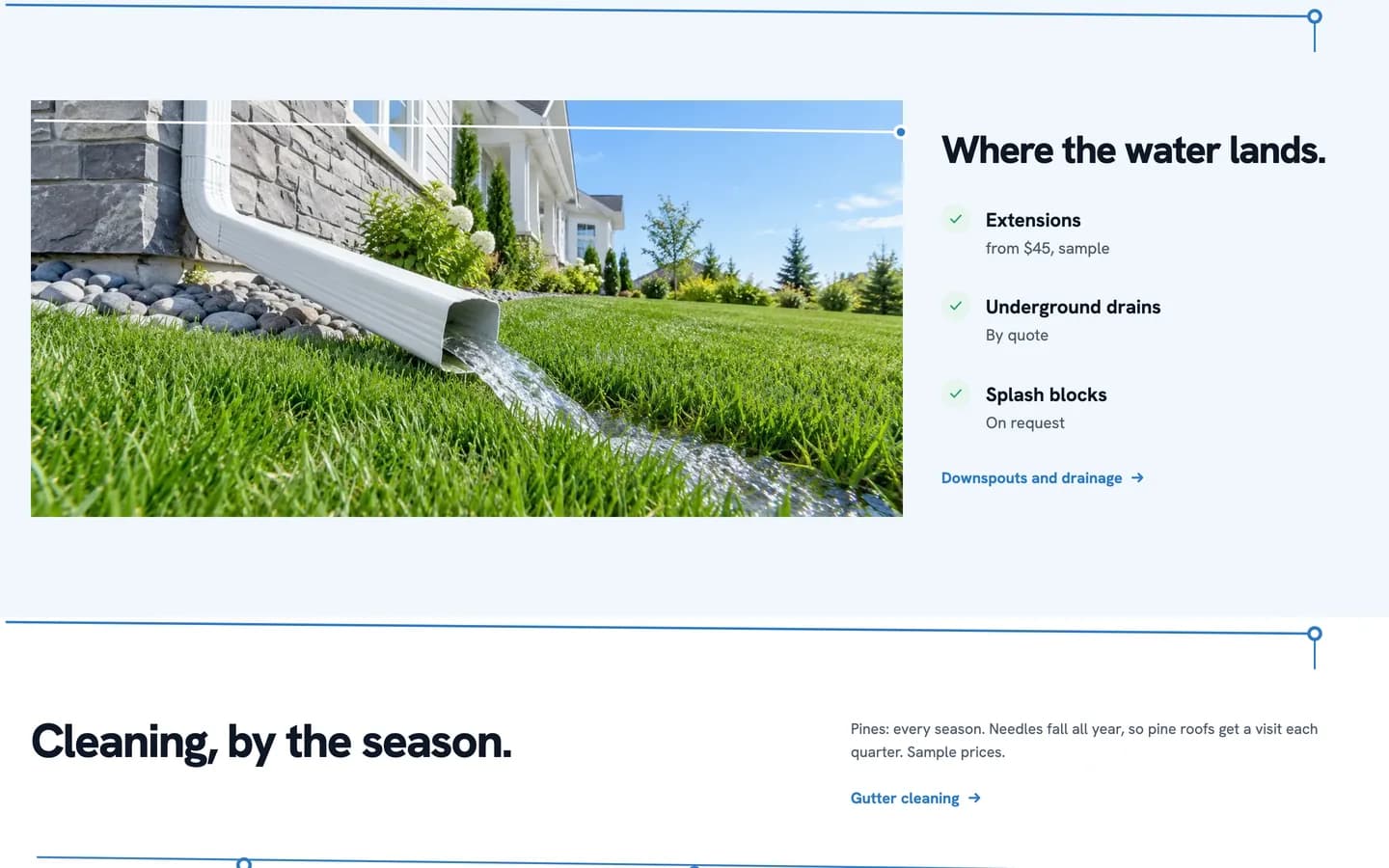 Pitch: Where the water lands