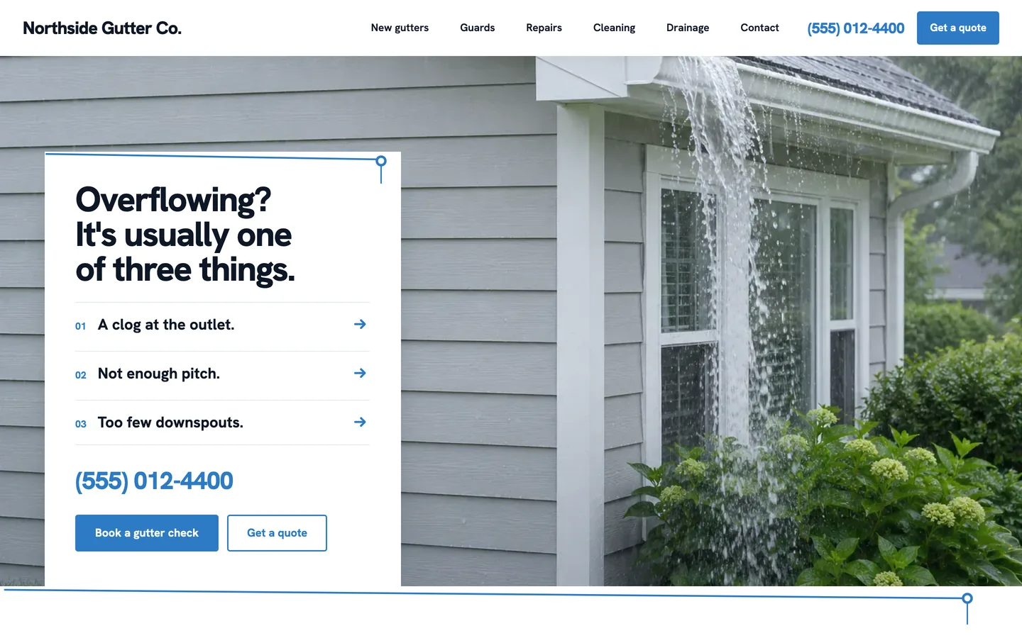 Pitch: Home / overflowing? usually one of three things