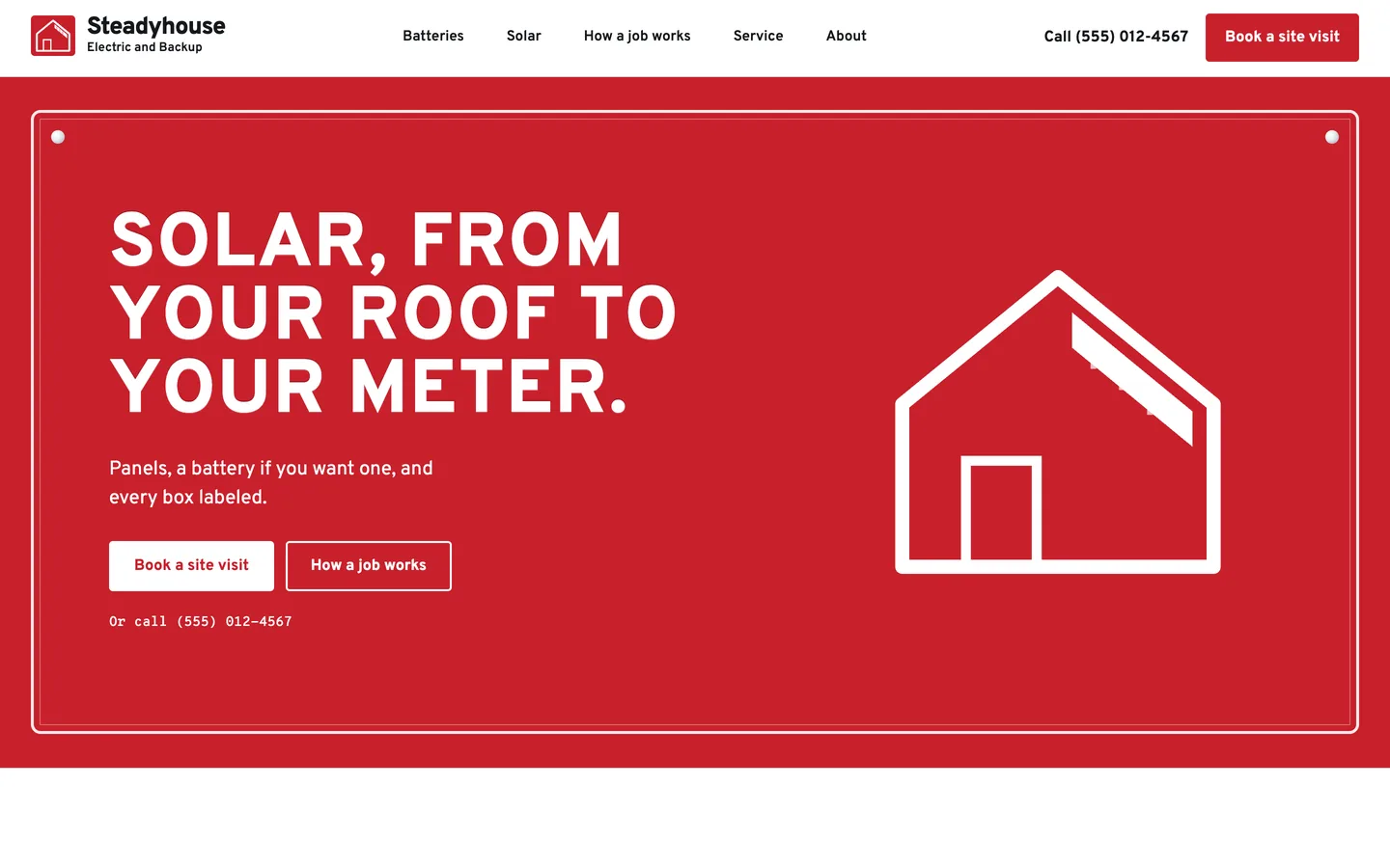 Placard: Home / solar from roof to meter