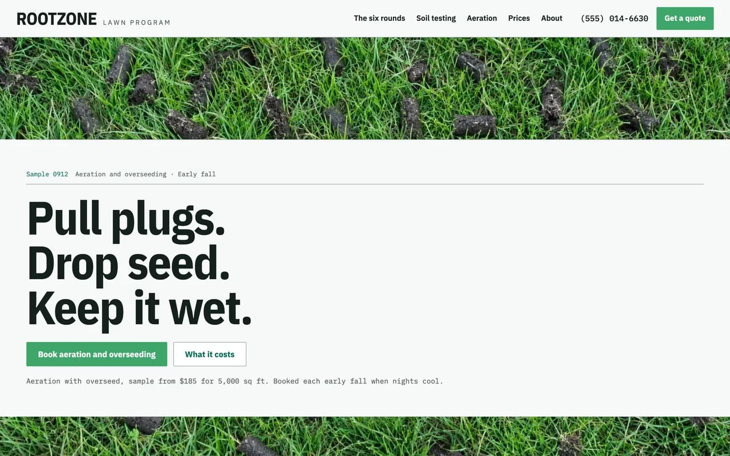 Rootzone: Home / pull plugs, drop seed