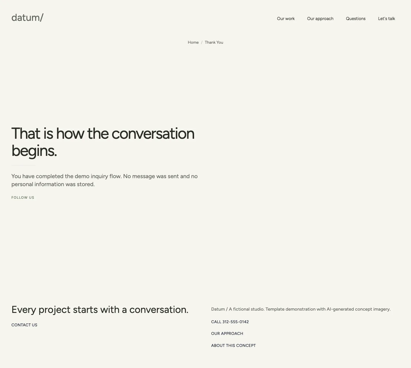 Confirmation, actual Datum template desktop screenshot