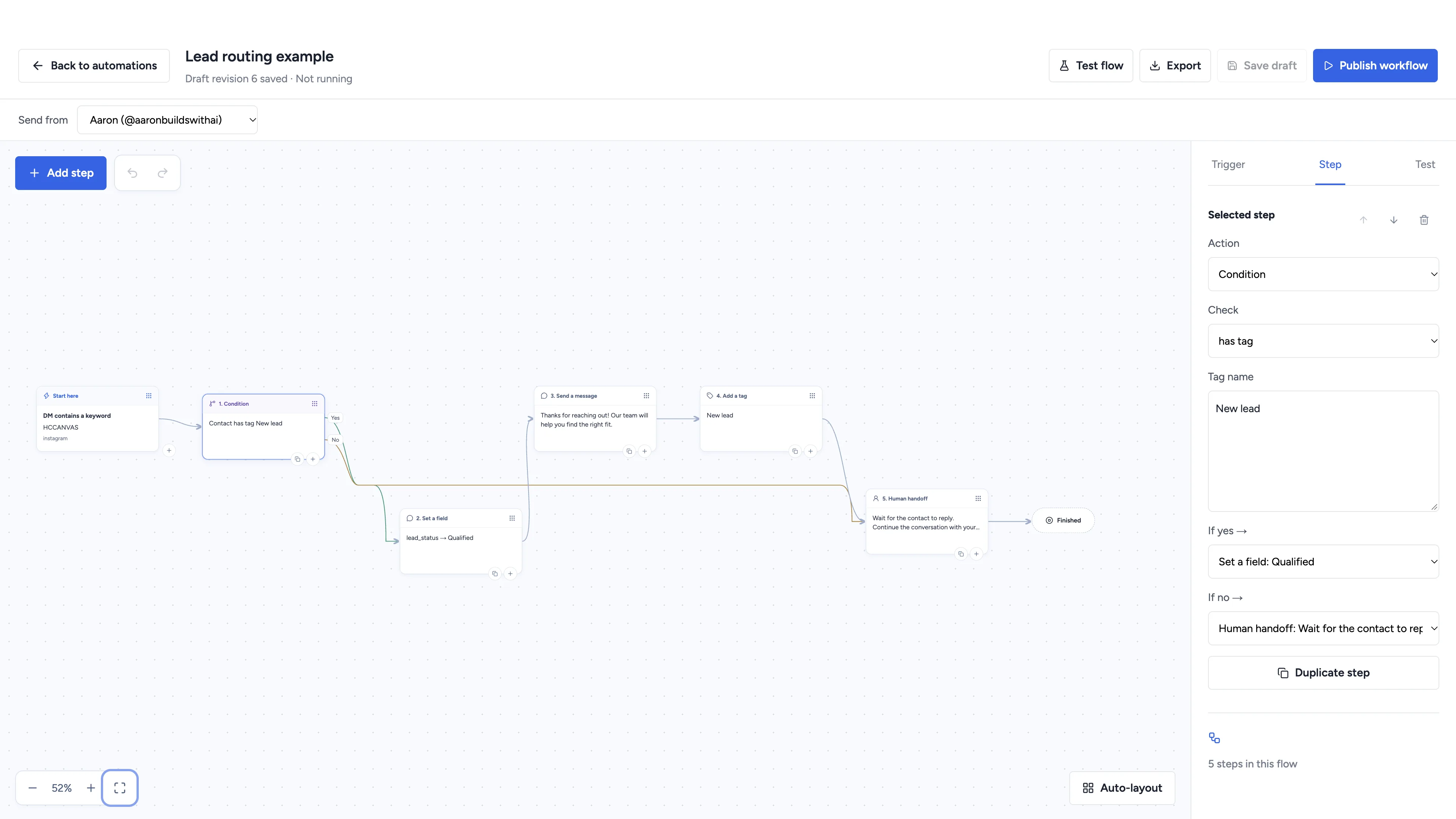 Hyperchat visual automation builder