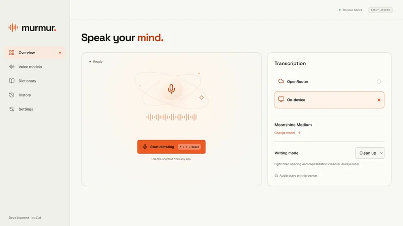 Murmur desktop dictation overview